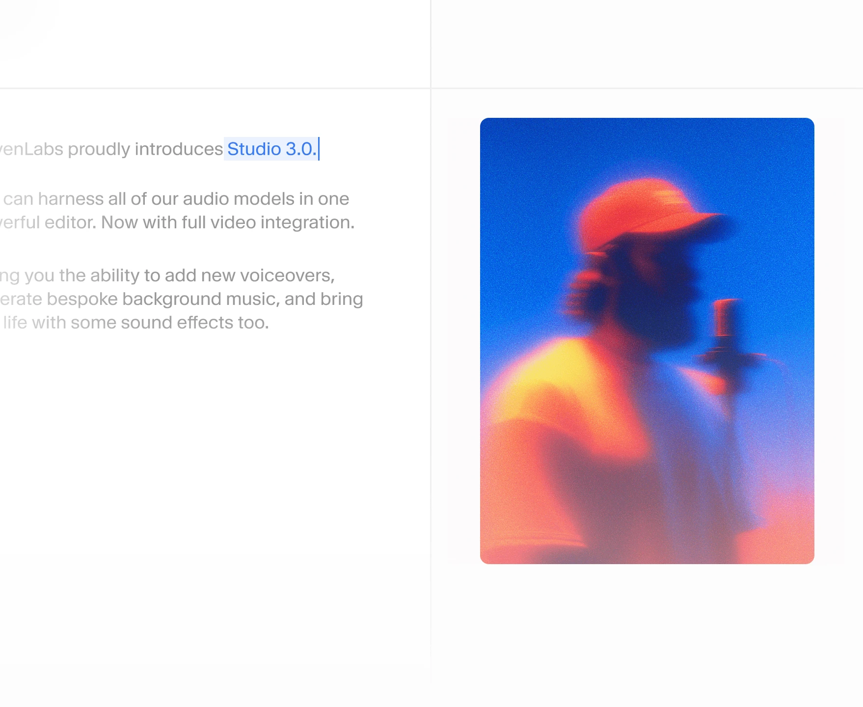 Voice cloning UI in Studio