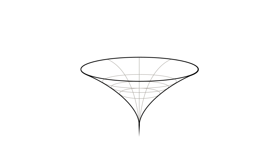 Animated revolving 3D wireframe hyperboloid structure.
