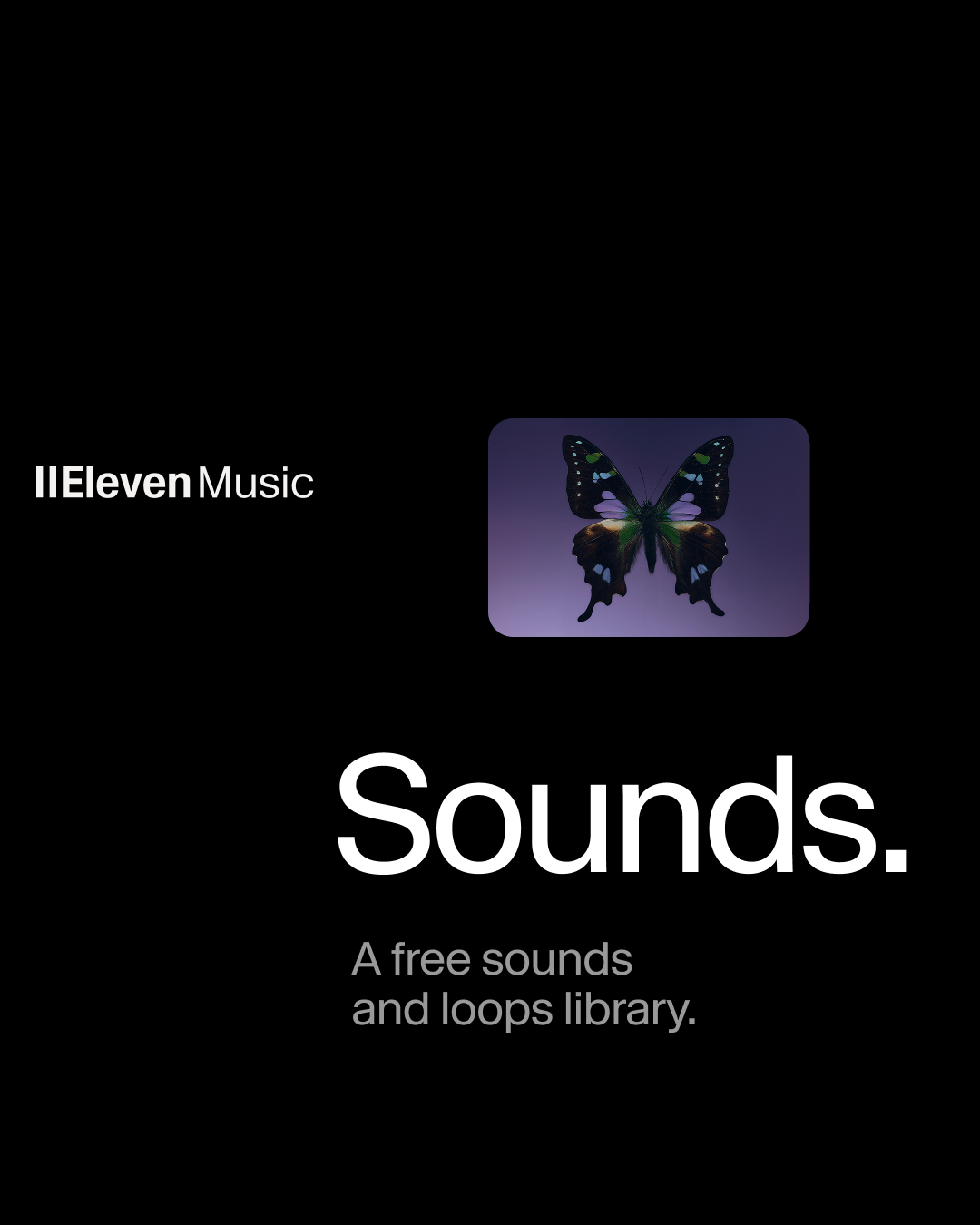 Eleven Music Sounds library homepage promoting free sounds and loops.