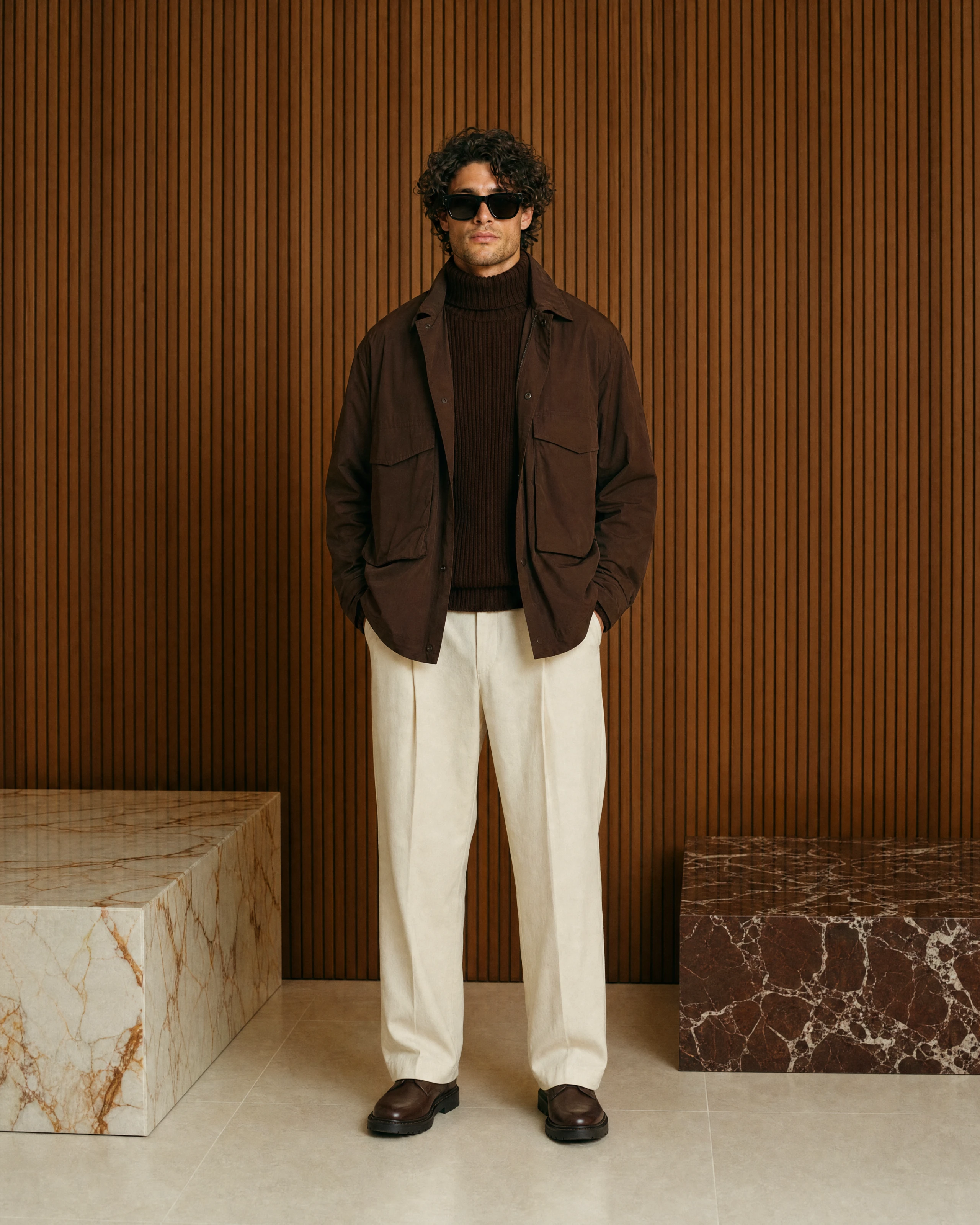 A model restyled in a new outfit